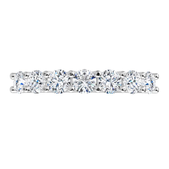 7 Stones Natural Diamond Anniversary Band white gold 360 Video 