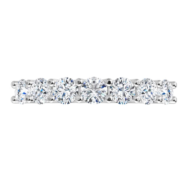 7 Stones Natural Diamond Anniversary Band white gold 360 Video 