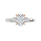 Video 14K White & Rose Gold three Stone Diamond engagement ring