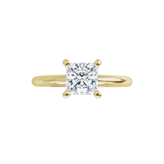 Princess Cut Solitaire Diamond Engagement Ring 18k Yellow Gold Video 