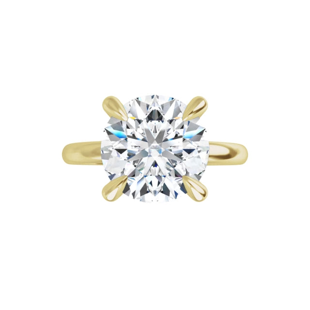 360 Video for 3 CT Round diamond solitaire engagement ring with claw prongs in Yellow Gold
