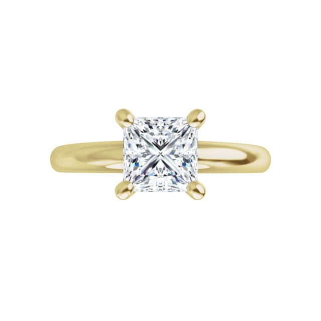 360 Video for 1 CT Princes Cut (Square Cut) Solitaire Diamond Engagement Ring Set in Yellow Gold