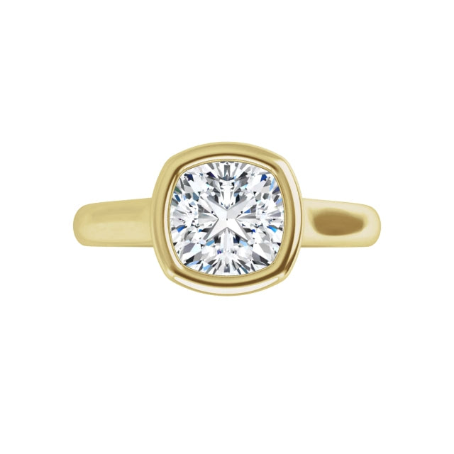 360 Video for 1 CT Bezel Set Cushion Cut Diamond Engagement Ring 