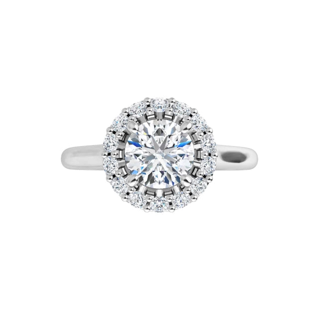 Video of 14K White Round 1 CTW Diamond Engagement Ring