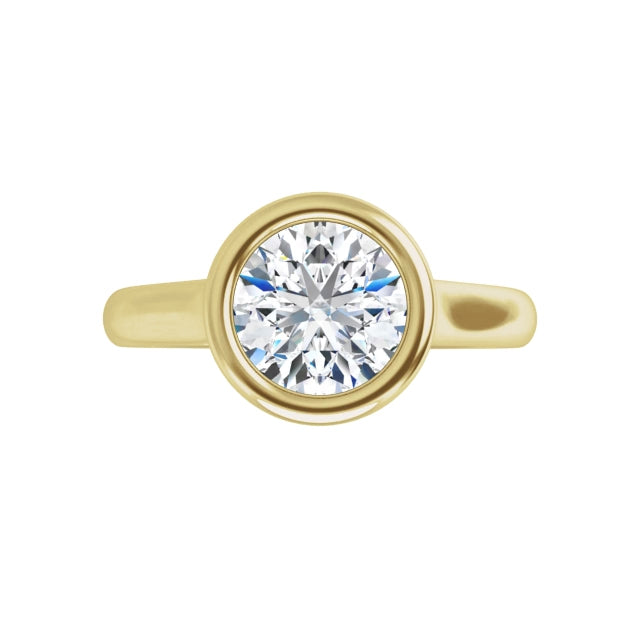 360 Video for Bezel Set Round Diamond Engagement Ring set in Yellow Gold
