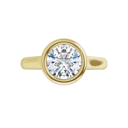 360 Video for Bezel Set Round Diamond Engagement Ring set in Yellow Gold
