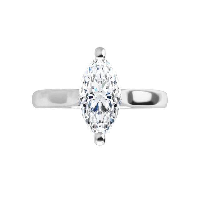 360 Video for Marquise Shape Solitaire Diamond Engagement Ring Set in white gold or platinum 