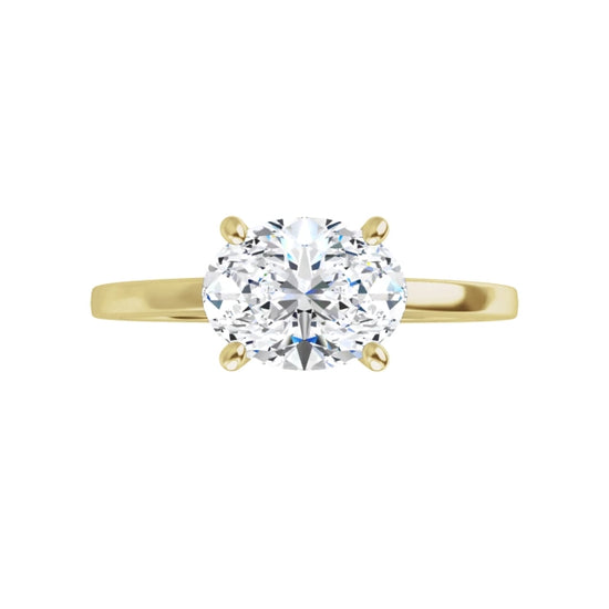 360 Video for 1 CT East west Oval Shape Diamond Engagement Ring set in Yellow Gold