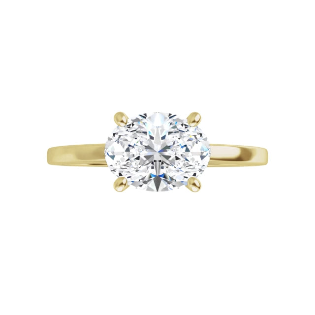 360 Video for 1 CT East west Oval Shape Diamond Engagement Ring set in Yellow Gold