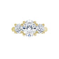 360 Video for Three Stone oval and round 3-Stone diamond engagement Ring set in Yellow Gold