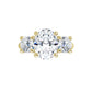 360 Video for 2 1/2 CTW 3-Stone oval center stone and two round stones on the Side Set in Yellow Gold