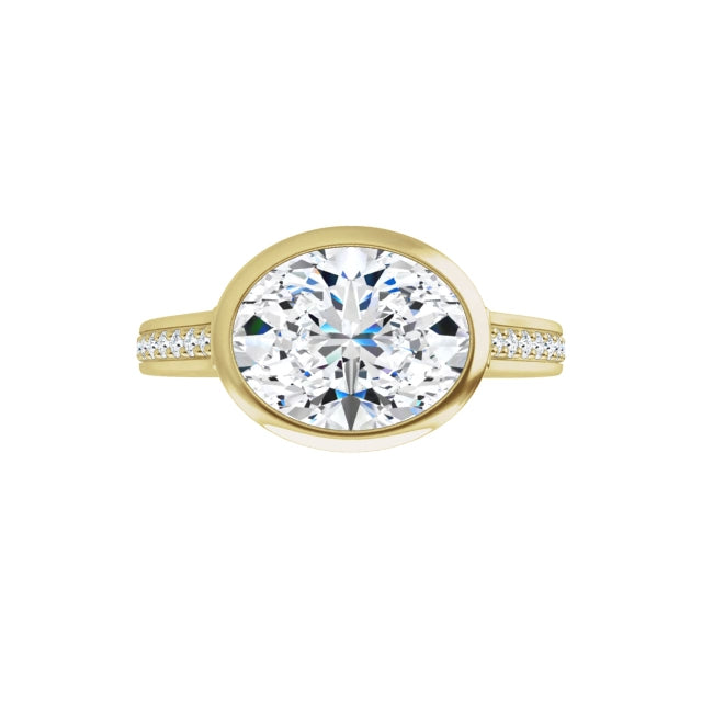 360 Video for 2 1/4 1 1/4 CTW East west Hidden Halo Oval Diamond Engagement Ring Set with accented Shank Set in Yellow Gold