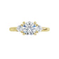 three Stones Diamond engagement Ring 14K Yellow Gold 360 View