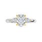 Video of 14K White and yellow Gold three Stone Diamond engagement ring