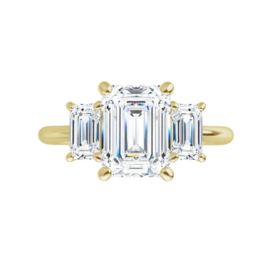 360 Video for 2 1/2 CTW three Stones Diamond engagement Ring set in Yellow Gold