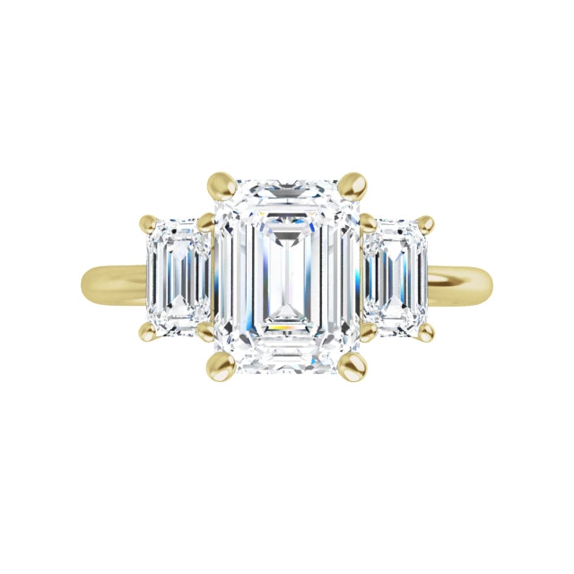 360 Video for 2 1/2 CTW three Stones Diamond engagement Ring set in Yellow Gold
