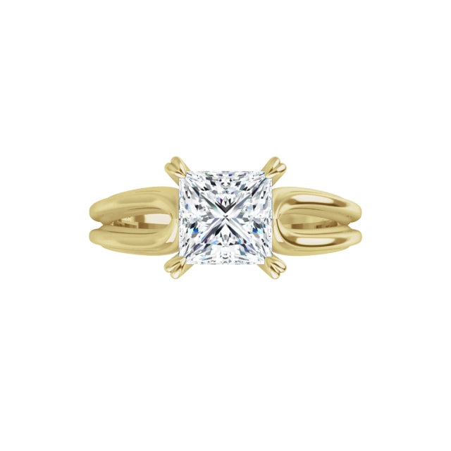 360 Video for 1 CT Princess Cut Claw Prong Solitaire Engagement Ring For Women Set in Yellow Gold