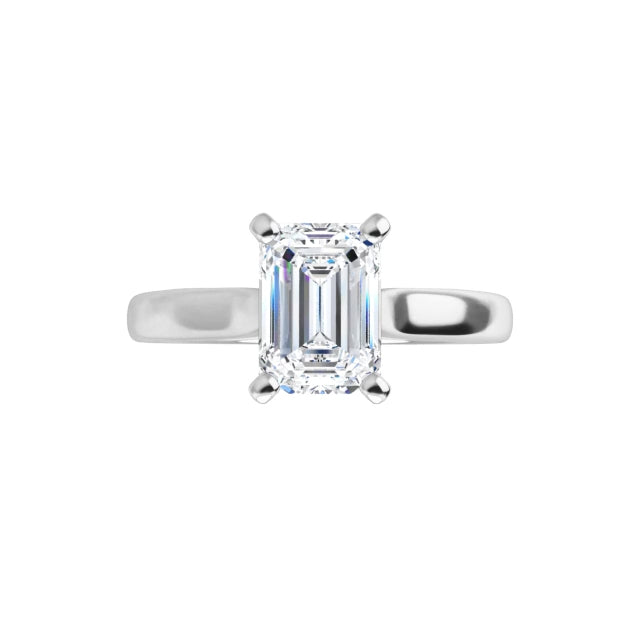 360 Video for Classic 4-prong emerald cut solitaire engagement ring in Yellow gold with a 1 carat diamond, elegant step-cut rectangular design