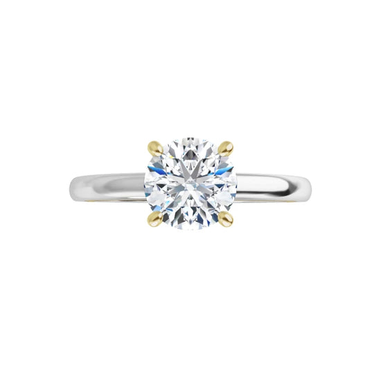 Solitaire Diamond engagement ring White Yellow 360 Video 