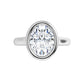 2 CT Bezel Set Oval Shape Diamond Solitaire Engagement Ring for Women Set in white gold or Platinum 