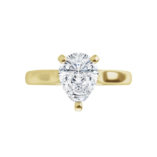 360 Video for 1 CT Pear Shape Diamond Solitaire Engagement Ring Set in Yellow Gold
