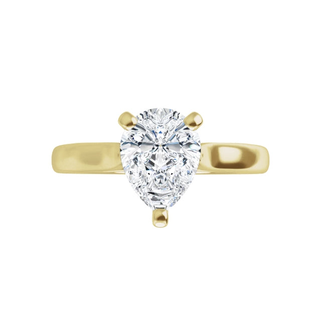 360 Video for 1 CT Pear Shape Diamond Solitaire Engagement Ring Set in Yellow Gold