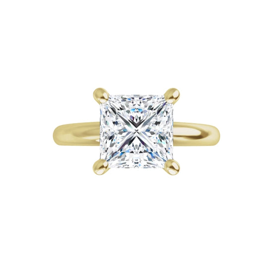 360 Video for 2 CT Princess Cut Solitaire Engagement Ring Set in Yellow Gold