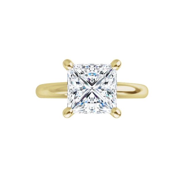 360 Video for 2 CT Princess Cut Solitaire Engagement Ring Set in Yellow Gold