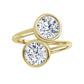 2 Round Stones Natural Diamond Engagement Ring yellow gold 360 video 