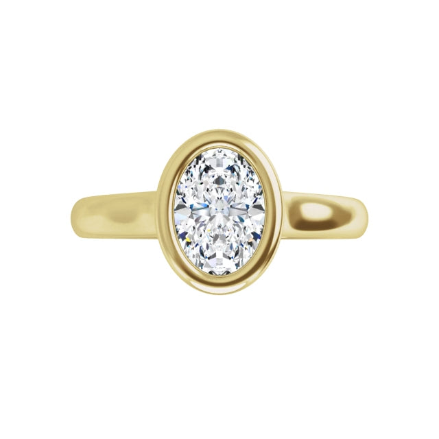 360 Video for 1 CT Bezel Set Oval Shape Diamond Solitaire Engagement Ring for Women Set in Yellow Gold