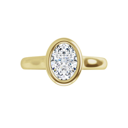 360 Video for 1 CT Bezel Set Oval Shape Diamond Solitaire Engagement Ring for Women Set in Yellow Gold