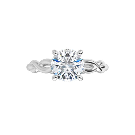 360 Video for 1 Ct Vintage inspired round Diamond solitaire engagement Ring set in white gold or platinum 