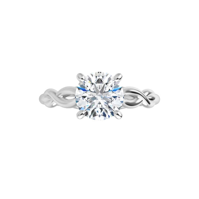 360 Video for 1 Ct Vintage inspired round Diamond solitaire engagement Ring set in white gold or platinum 