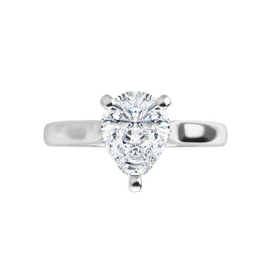 360 for Classic 4-prong pear-shaped solitaire engagement ring with a 1 carat diamond, elegant teardrop design