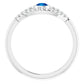 evil Eye Diamond Ring - Blue Sapphire Ring on 14K White Gold Stand on the edge picture