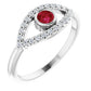 evil Eye Diamond Ring for women - Ruby Ring on 14K White Gold