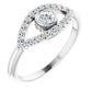 evil Eye Diamond Ring for women - White Sapphire ring on 14K White Gold