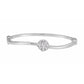 14K White Gold 1 CTW Cluster Bangle Diamond Bracelet