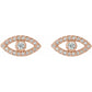 women stud earrings rose gold white sapphire Eye Picture 