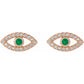 women stud earrings rose gold Emerald  eye picture 