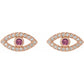 women stud earrings rose gold pink tourmaline eye picture 