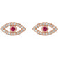 women stud earrings rose gold Ruby eye picture 