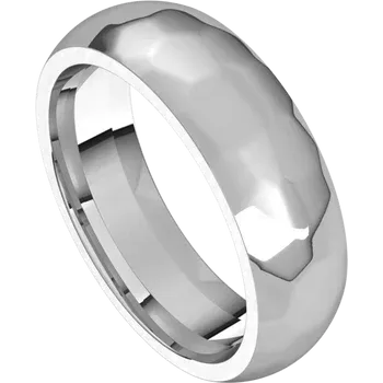 Men platinum ring 6 MM Rock finish