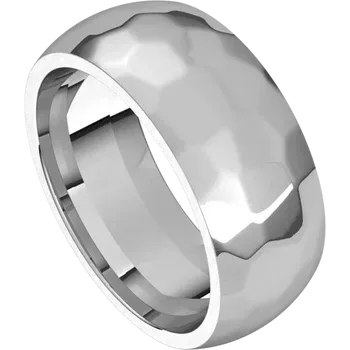 Men Platinum wedding band 8 MM Rock finish