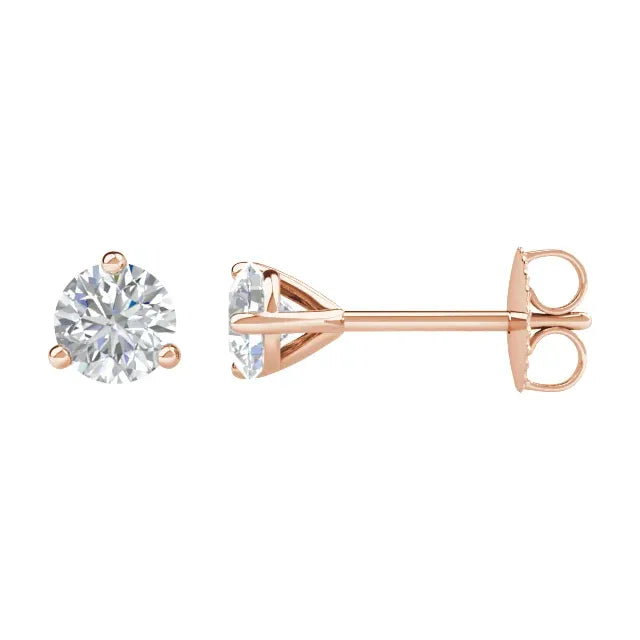 Rose Gold Diamond Stud Earrings for women 1C