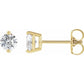 Diamond stud earrings 2 Prongs set 1/5 CTW Stone 14K yellow  Gold Studs