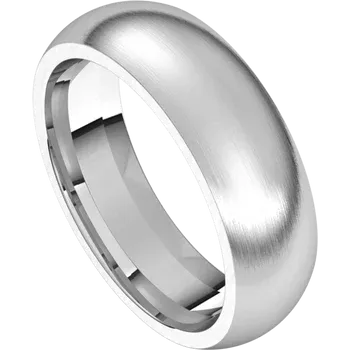 Men Platinum wedding band 6 MM Rock finish