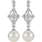 diamond pearl diamond earrings / Pearl earrings 