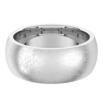 Design Your Own Comfort Fit Half-Round Silver Men's Wedding Band