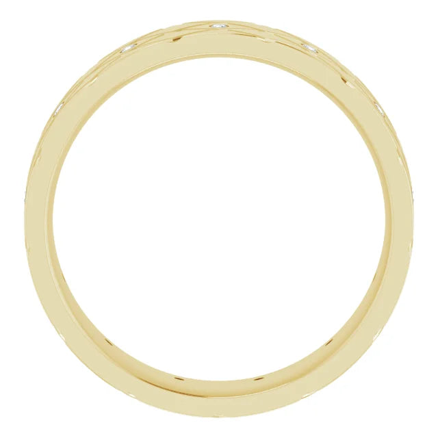 Men diamond band yellow gold circle picture